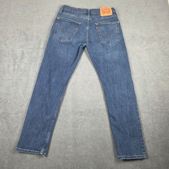 Levis 502 Taper Fit Mens Jeans 31x30 Dark Wash Blue Denim - Picture 6 of 13